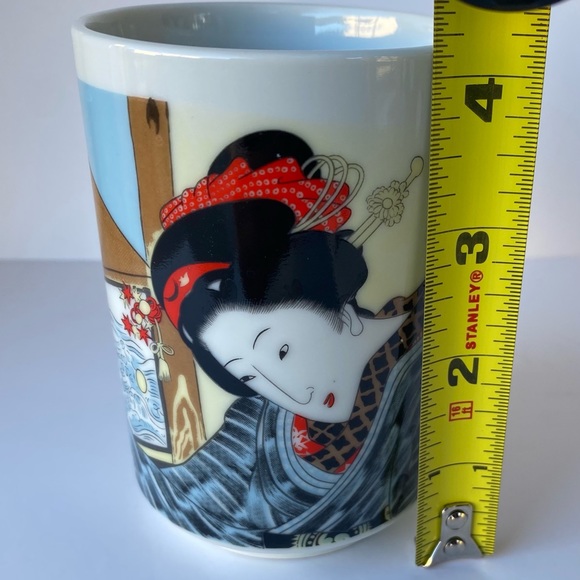 Vintage Set of 4 Japanese Geisha Porcelain Sake/Tea Cups - Picture 9 of 11